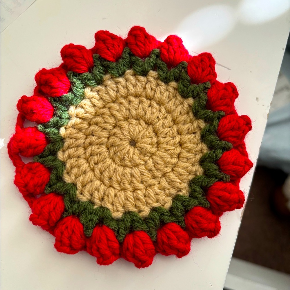 Crochet flower coasters 🌷